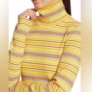 STAUD‎ Liza Retro Striped Ribbed Sweater Midi Dress Small